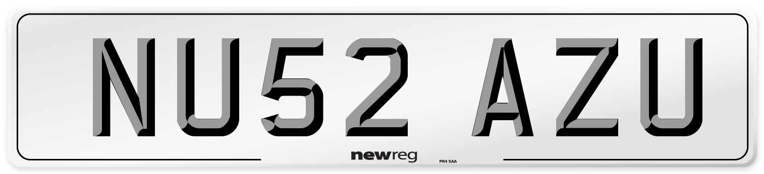 NU52 AZU Number Plate from New Reg